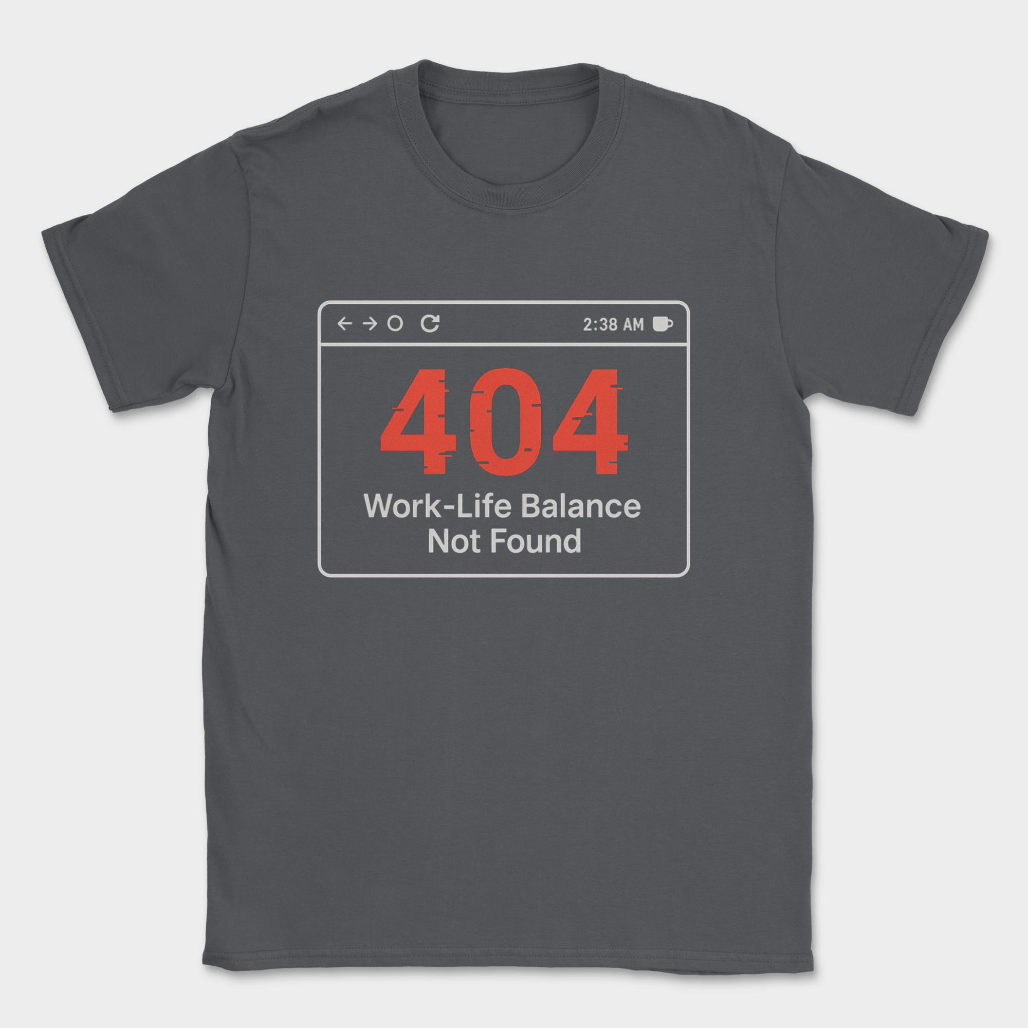 work life balance not found shirt — Dark Heather Grey