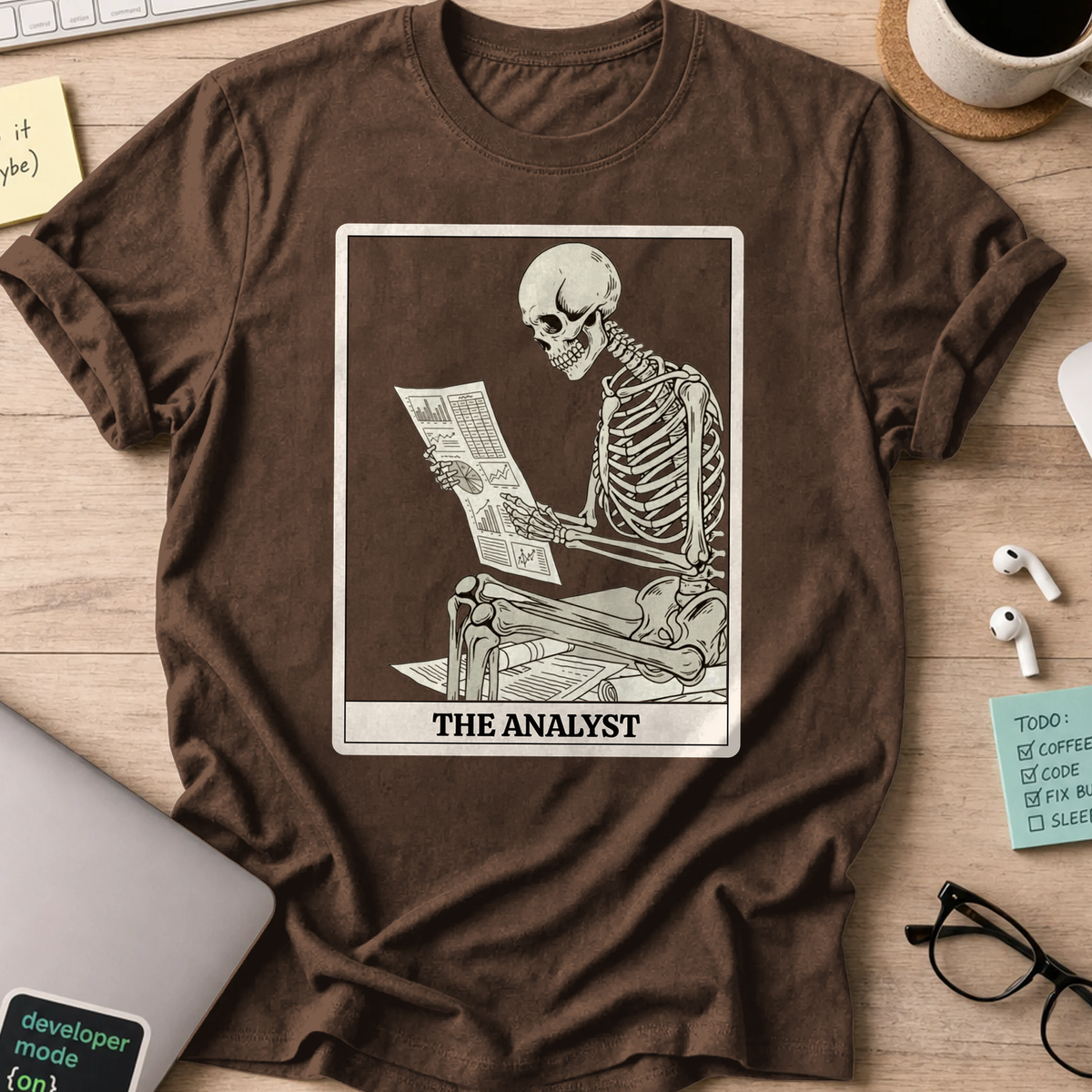 working skeleton analyst shirt - Dark Chocolate