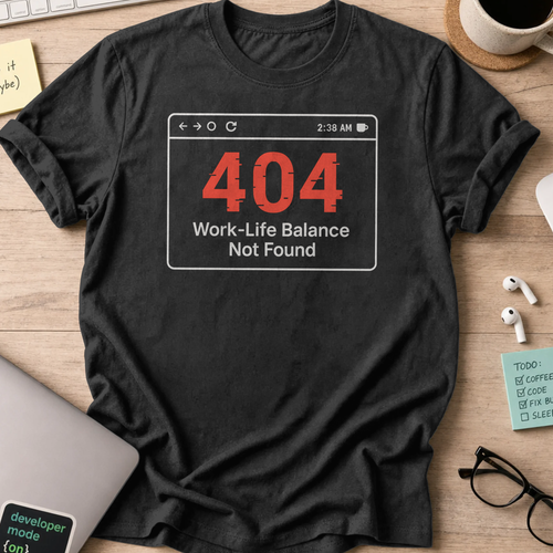 work life balance not found shirt - Black