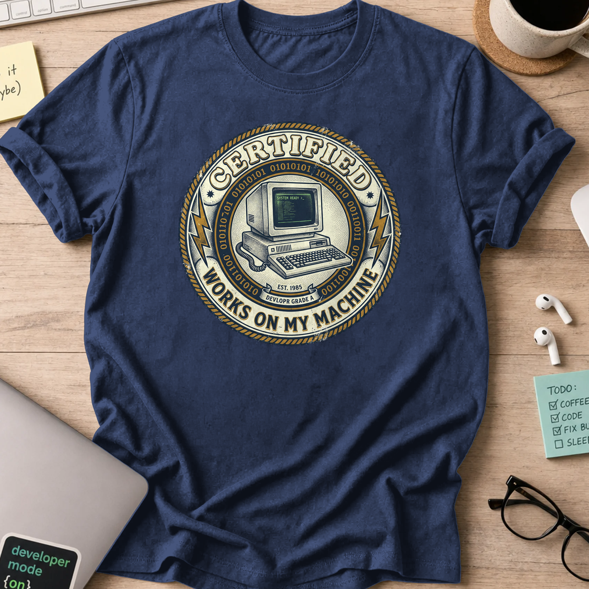 work on my machine shirt - Navy