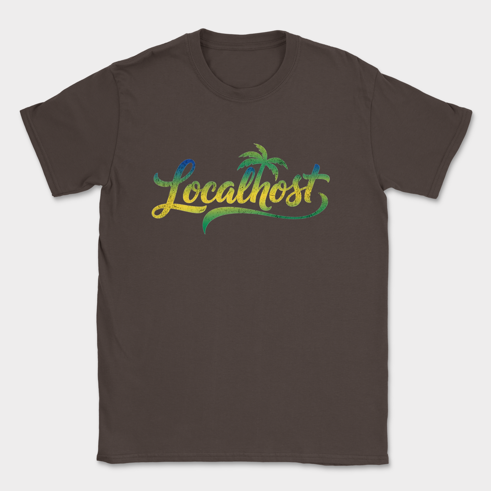 works on localhost shirt — Dark Chocolate