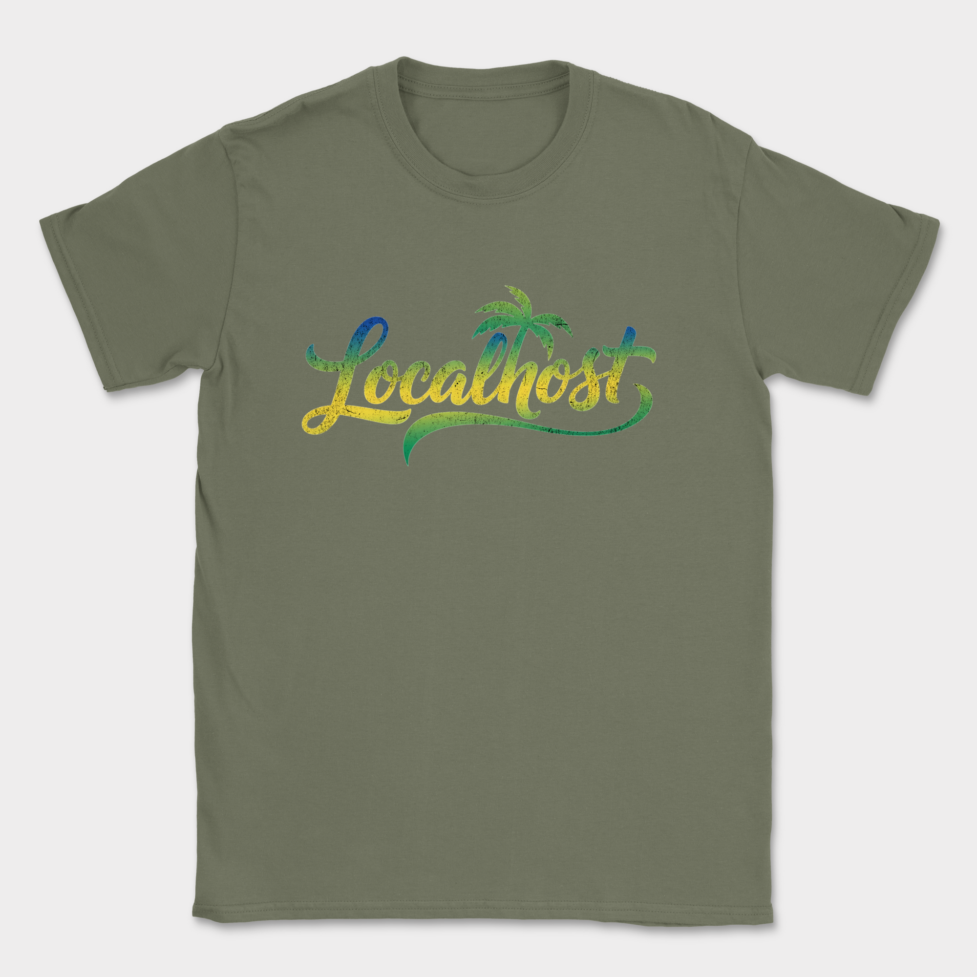 works on localhost shirt — Military Green