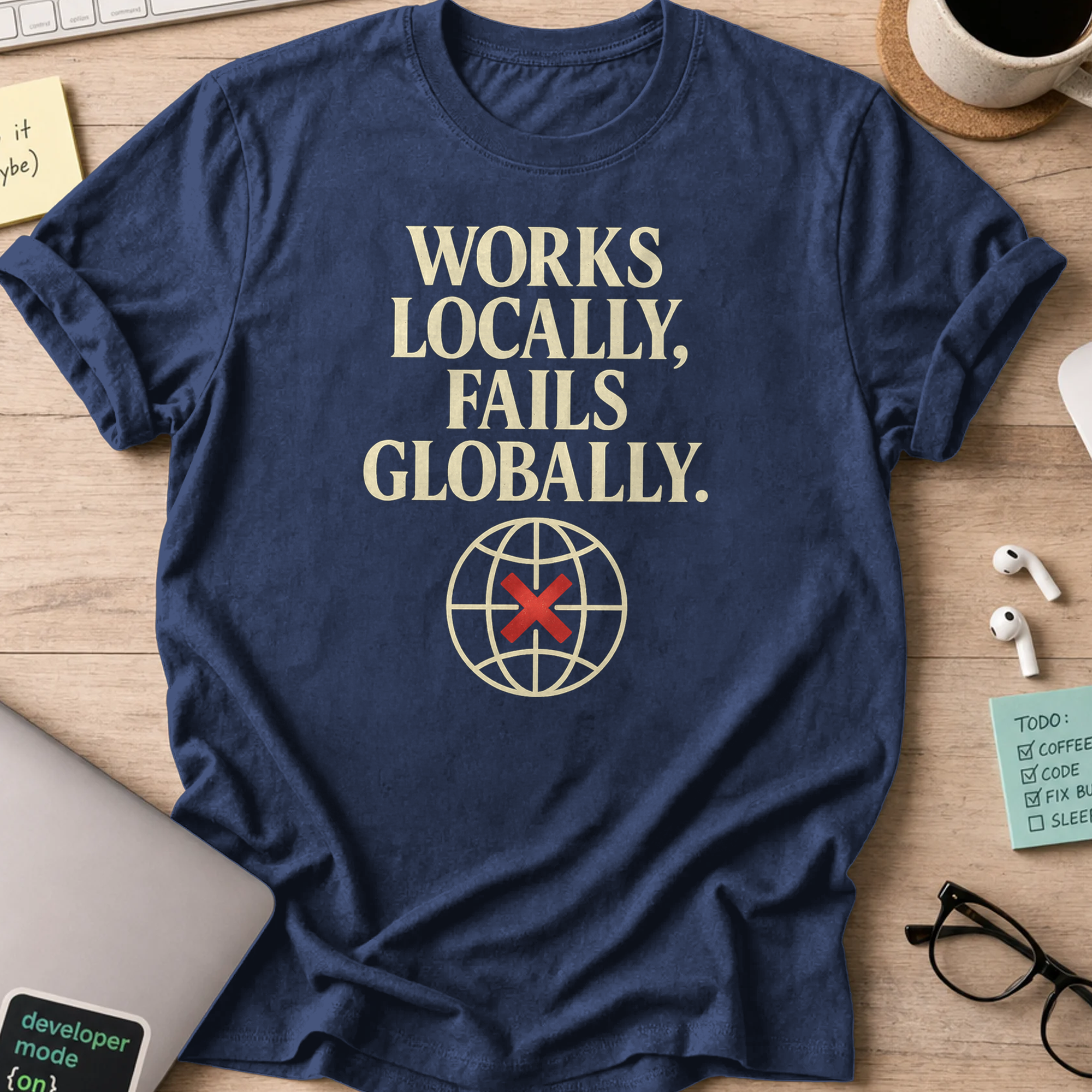 works locally failed globally shirt - Navy