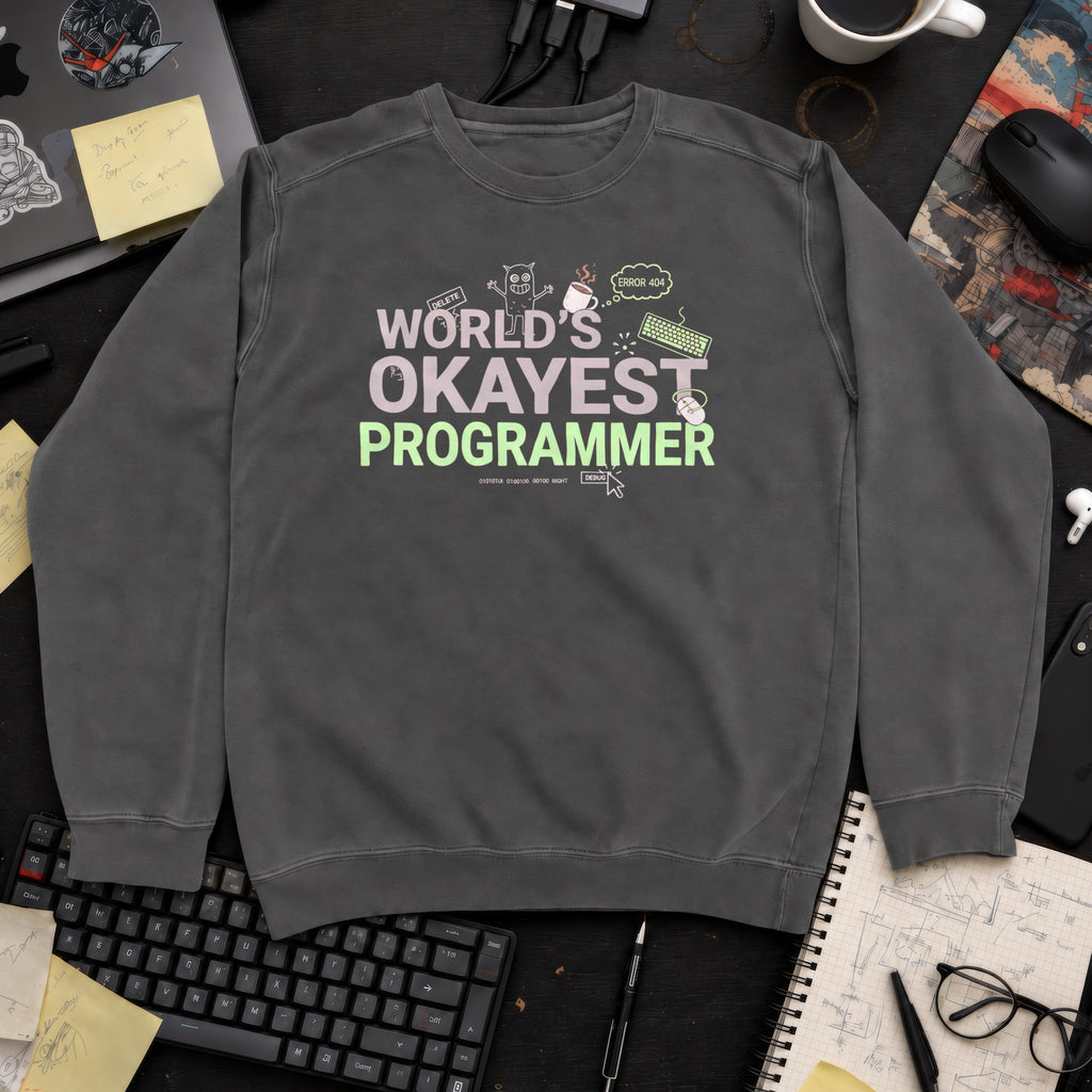 World's Okayest Programmer Sweatshirt — Pepper