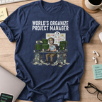 world's organize project manager shirt - Navy
