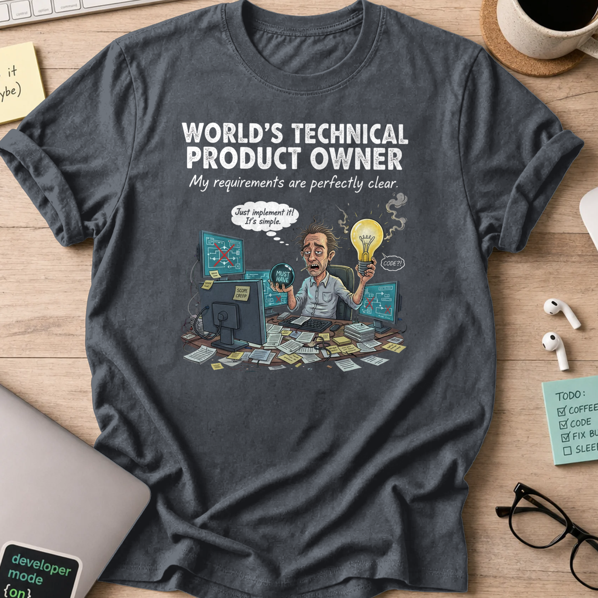 world's technical product owner shirt - Dark Heather