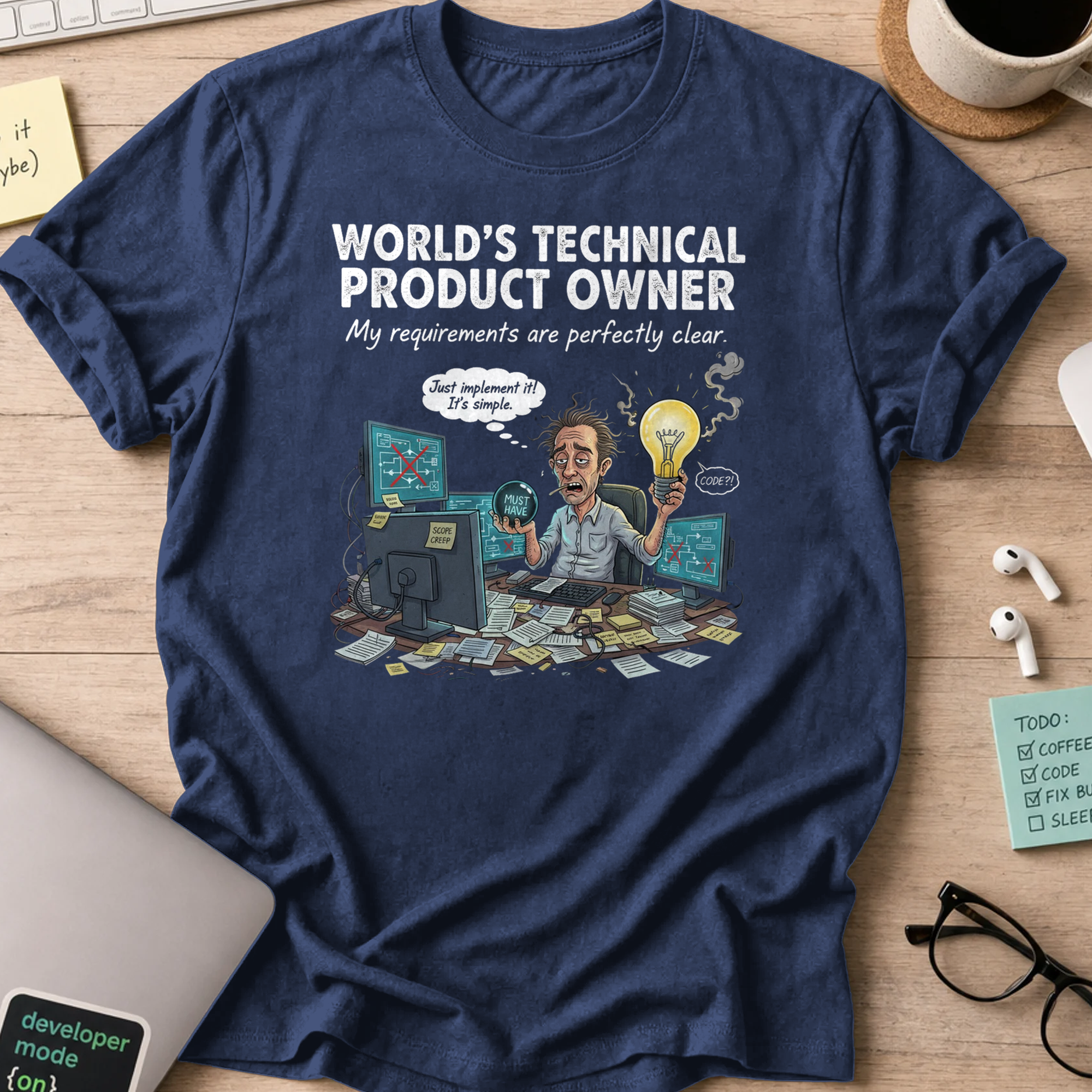 world's technical product owner shirt - Navy