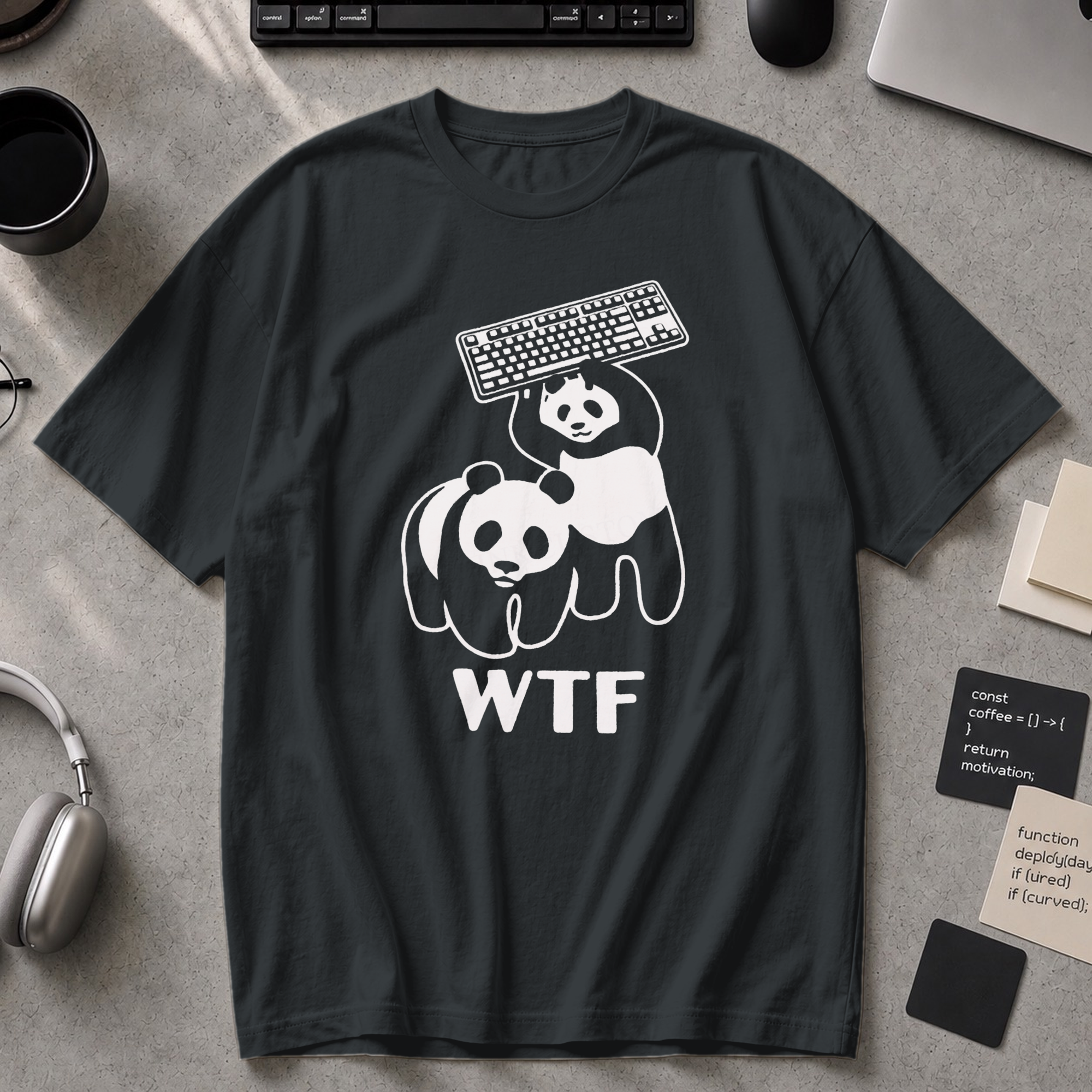 WTF Panda Premium Shirt - Black