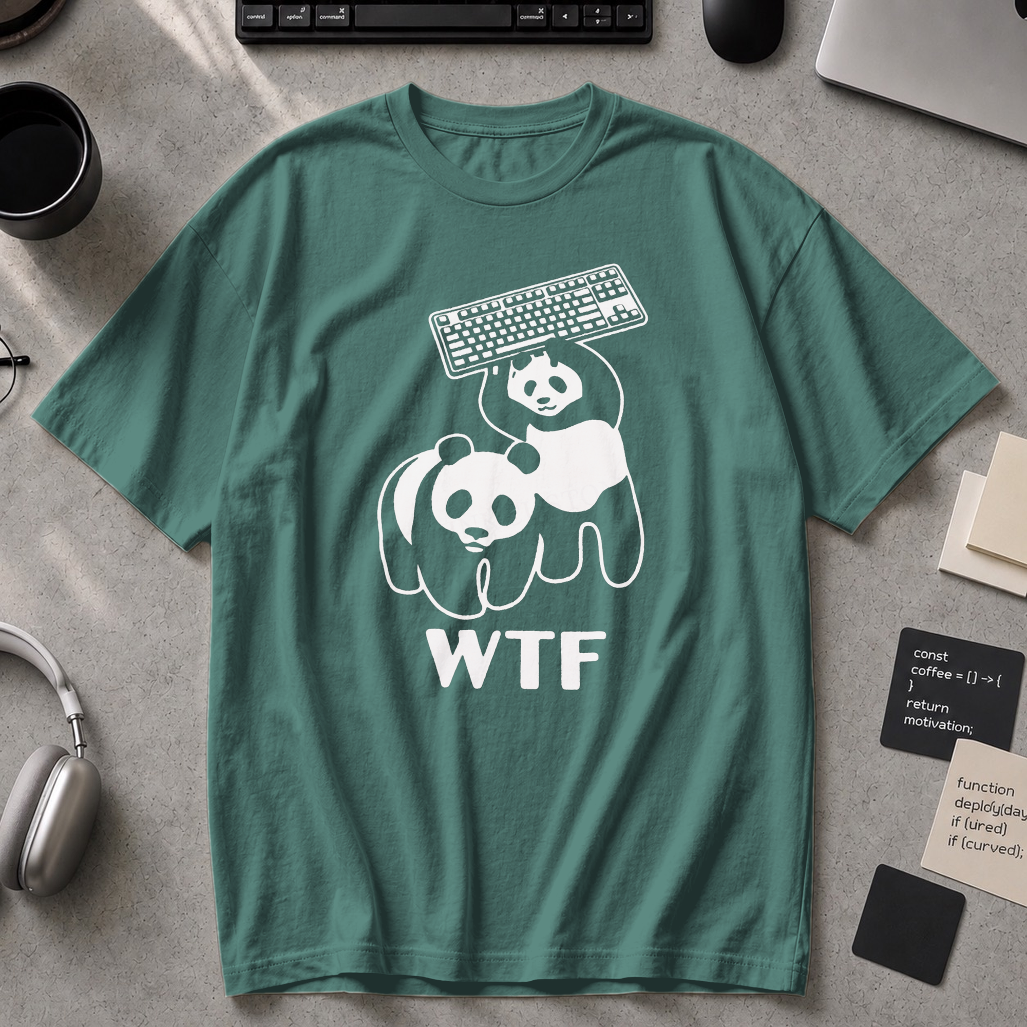 WTF Panda Premium Shirt - Blue Spruce