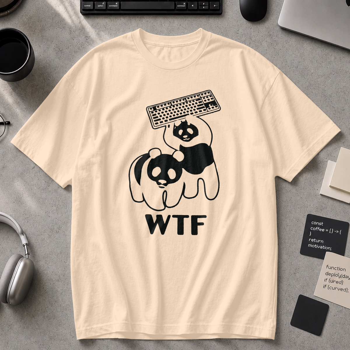 WTF Panda Premium Shirt - Ivory