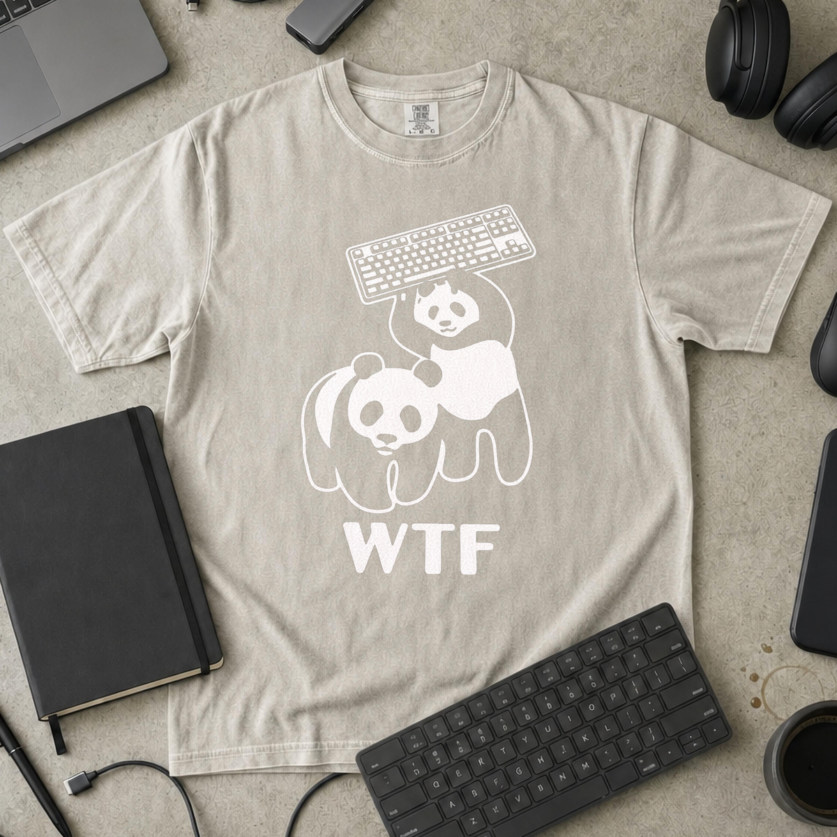 WTF Panda Premium Shirt — ivory Premium Shirt mock-up