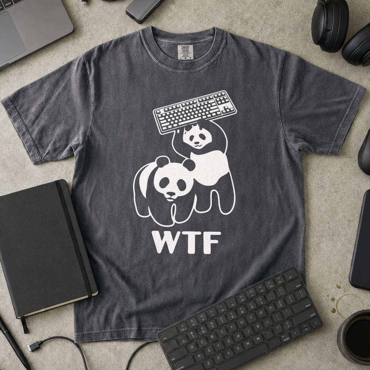 WTF Panda Premium Shirt — pepper Premium Shirt mock-up
