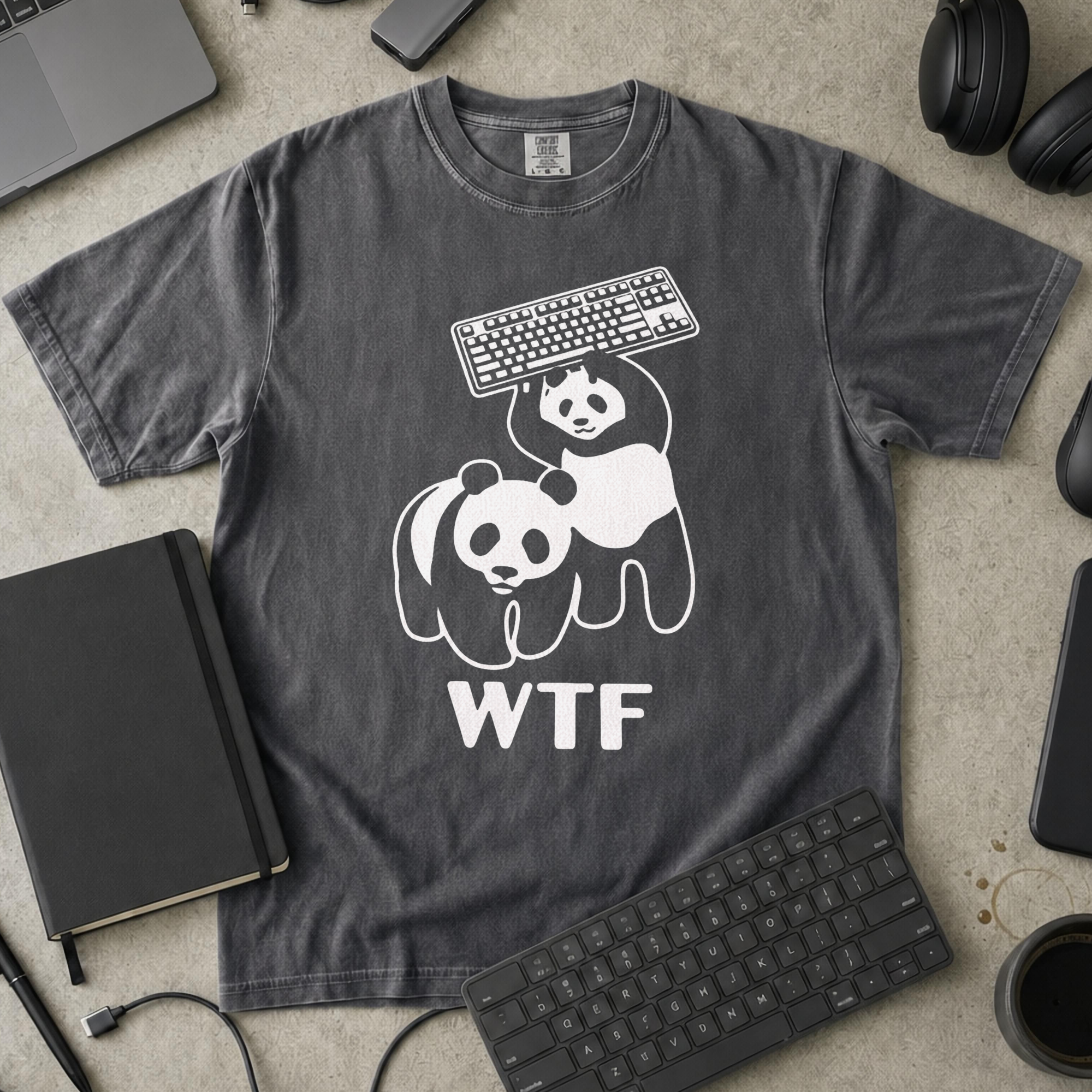 WTF Panda Premium Shirt — pepper Premium Shirt mock-up