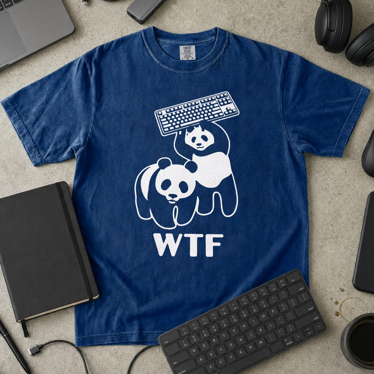 WTF Panda Premium Shirt — true navy Premium Shirt mock-up
