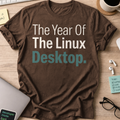 Year of the Linux Desktop Shirt - Dark Chocolate